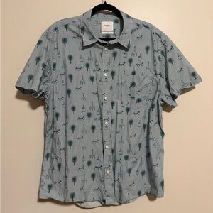 Billy Reid Standard Tuscumbia short-sleeve button-up shirt Southwest print sz XL